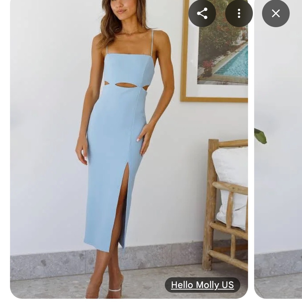 HELLO MOLLY BLUE MIDI DRESS